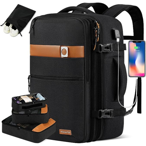 POWAITER Travel Backpack - Expandable Carry-on Bag