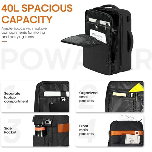 POWAITER Travel Backpack - Expandable Carry-on Bag