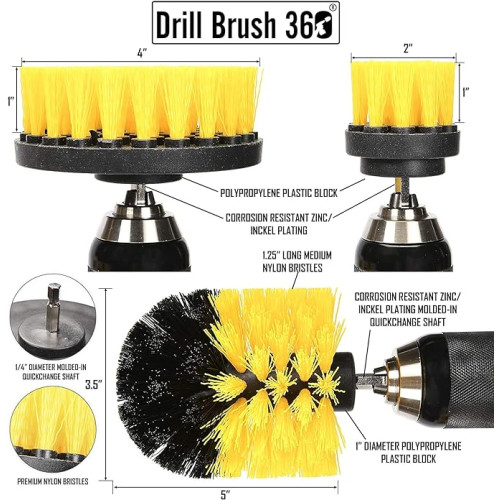 Original Drill Brush 360 Attachments - All-Purpose Cleaner Brushes