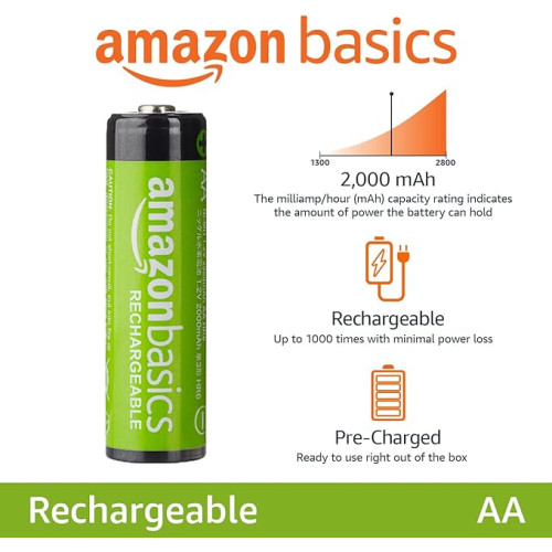 Amazon Basics Rechargeable AA Batteries - 16-Pack