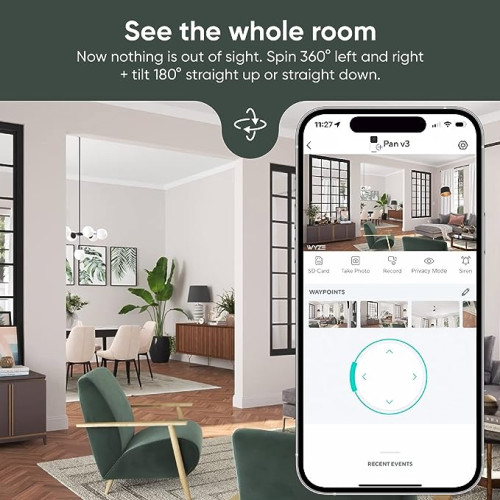 WYZE Cam Pan v3 Security Camera - Motion Tracking & Color Night Vision