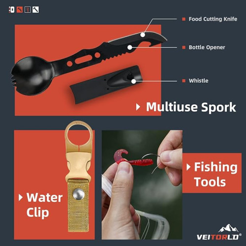 VEITORLD Gifts for Men - Survival Gear and Equipment 12 in 1