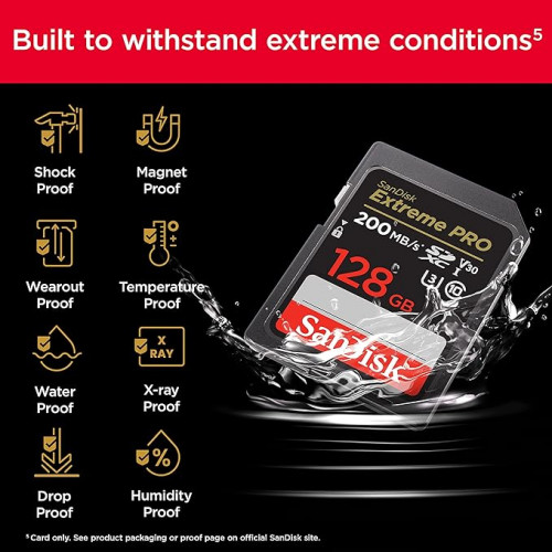 SanDisk 128GB Extreme PRO SDXC UHS-I Memory Card - High-Speed Data Storage