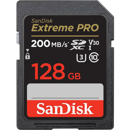 SanDisk 128GB Extreme PRO SDXC UHS-I Memory Card - High-Speed Data Storage