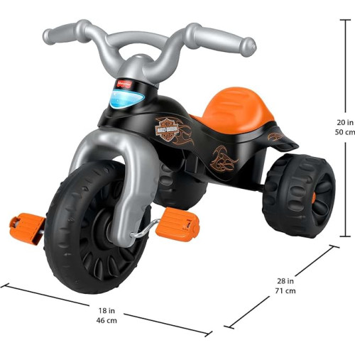 Harley-Davidson Tough Trike Toddler Ride-On With Storage and Engine Sounds